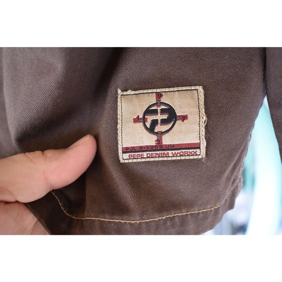*SOLD Vintage Pepe Jeans London Dark Brown Superior Denim Jacket  Size L/XL - Picture 7 of 9